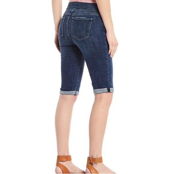 Nwt NYDJ Double Roll Cuff Bermuda Mid Rise Pull-On Shorts Size 6 - Picture 2 of 11